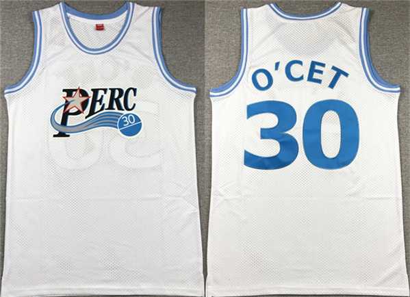 Men%27s Perc #30 O%27Cet Movie White Stitched Basketball jersey